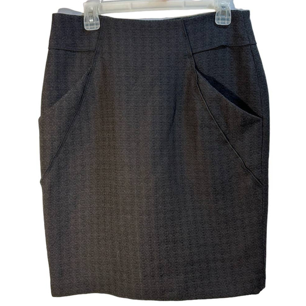Mario Serrani Classic Black Knit Office Skirt Size 8, Lined & w Pockets & Zipper